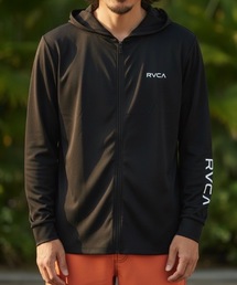 RVCA メンズ CLOSED BUSINESS SFHD 長袖サーフTシャツ 【2026年春夏モデル】/ルーカジップアップ吸水速乾(UPF50+)4WAYストレッチサーフT(ラッシュガード・水着)