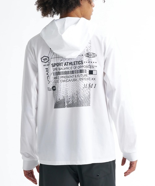 RVCA(ルーカ)の「RVCA メンズ CLOSED BUSINESS SFHD 長袖サーフTシャツ 【2026年春夏モデル】/ルーカジップアップ吸水速乾(UPF50+)4WAYストレッチサーフT(ラッシュガード・水着)(Tシャツ/カットソー・メンズ・ホワイト/グレー/ブラック・X-LARGE/LARGE/MEDIUM/SMALL)」の4枚目の写真