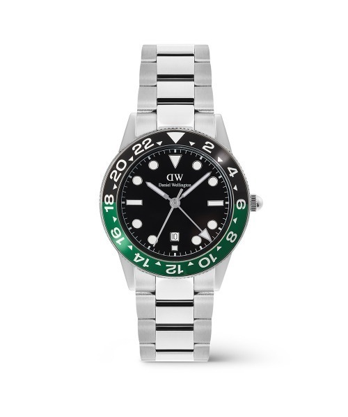 Daniel Wellington(ダニエルウェリントン)の「Iconic GMT Link Black 40MM メイズ腕時計 シルバー(アナログ腕時計・メンズ・グリーン/ブラック・40mm)」の2枚目の写真