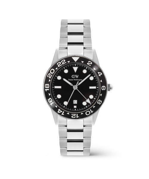 Daniel Wellington(ダニエルウェリントン)の「Iconic GMT Link Black 40MM メイズ腕時計 シルバー(アナログ腕時計・メンズ・グリーン/ブラック・40mm)」の1枚目の写真