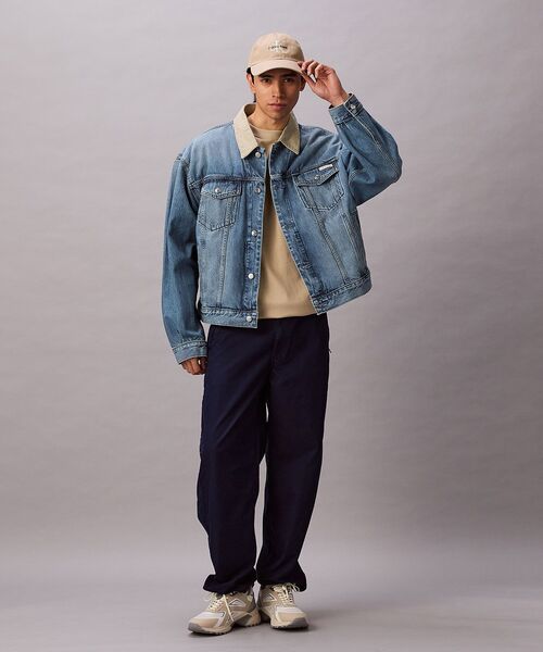 Calvin Klein(カルバン・クライン)の「コントラストカラートラッカージャケット(デニムジャケット・メンズ・ブルー・XL/S/M/L)」の2枚目の写真