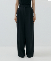 LUCIR ZU（ルシールズ）の「Triangle Tab Wide Slacks (black)（スラックス）」