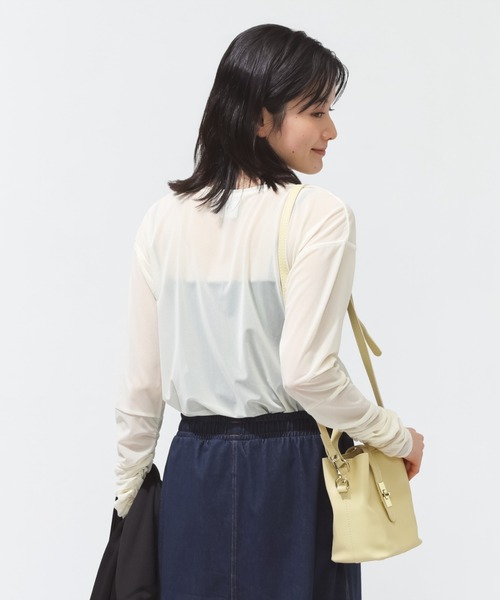 PUMA（プーマ）の「プーマ PUMA ESS ELEVATED LS シアー Tシャツ（Tシャツ/カットソー・レディース・クリーム/ブルー/ブラック・S/M/L/XL）」の6枚目の写真