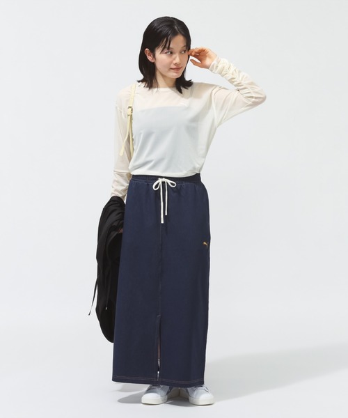 PUMA（プーマ）の「プーマ PUMA ESS ELEVATED LS シアー Tシャツ（Tシャツ/カットソー・レディース・クリーム/ブルー/ブラック・S/M/L/XL）」の7枚目の写真