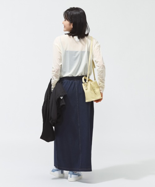 PUMA（プーマ）の「プーマ PUMA ESS ELEVATED LS シアー Tシャツ（Tシャツ/カットソー・レディース・クリーム/ブルー/ブラック・S/M/L/XL）」の10枚目の写真