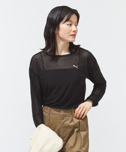 PUMA（プーマ）の「プーマ PUMA ESS ELEVATED LS シアー Tシャツ（Tシャツ/カットソー・レディース・クリーム/ブルー/ブラック・S/M/L/XL）」の11枚目の写真