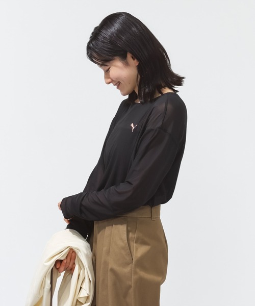 PUMA（プーマ）の「プーマ PUMA ESS ELEVATED LS シアー Tシャツ（Tシャツ/カットソー・レディース・クリーム/ブルー/ブラック・S/M/L/XL）」の12枚目の写真