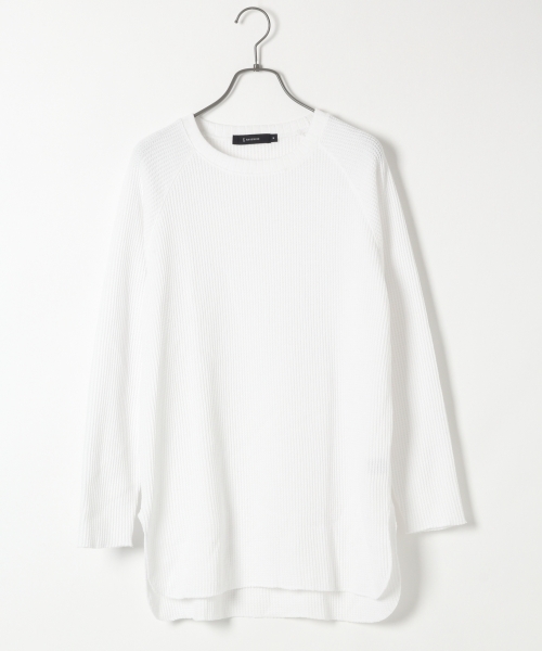 RAGEBLUE（レイジブルー）の「＜トレンドのロング丈＞BIGワッフルクルー/711652（Tシャツ/カットソー・メンズ・グレー/ホワイト/ネイビー・LARGE/MEDIUM）」の2枚目の写真