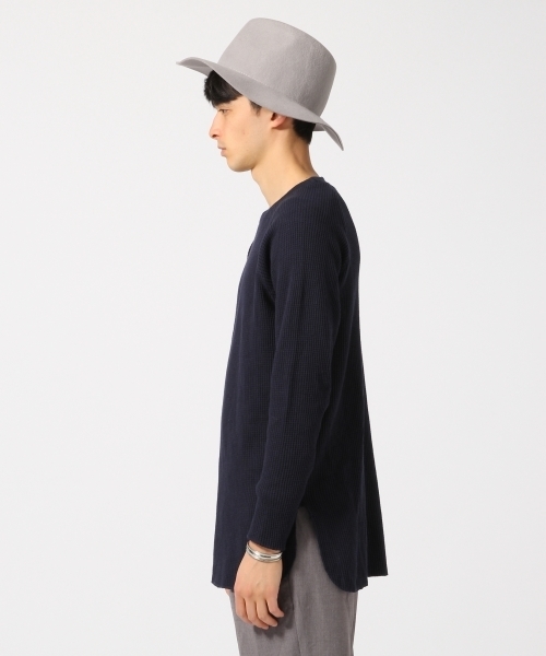 RAGEBLUE（レイジブルー）の「＜トレンドのロング丈＞BIGワッフルクルー/711652（Tシャツ/カットソー・メンズ・グレー/ホワイト/ネイビー・LARGE/MEDIUM）」の5枚目の写真