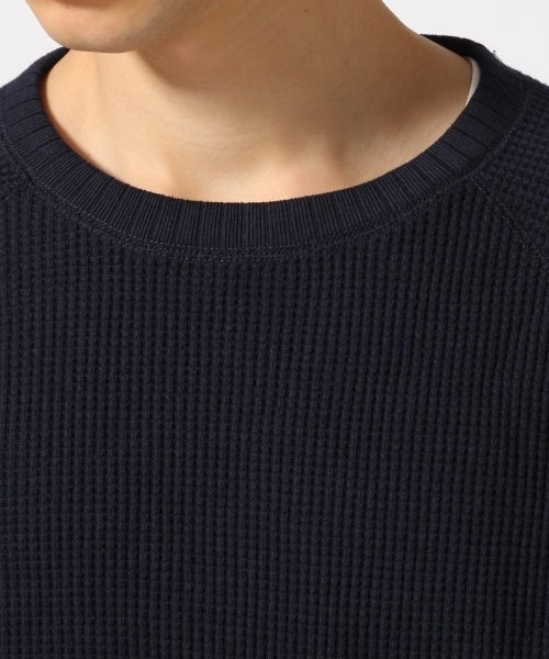 RAGEBLUE（レイジブルー）の「＜トレンドのロング丈＞BIGワッフルクルー/711652（Tシャツ/カットソー・メンズ・グレー/ホワイト/ネイビー・LARGE/MEDIUM）」の7枚目の写真