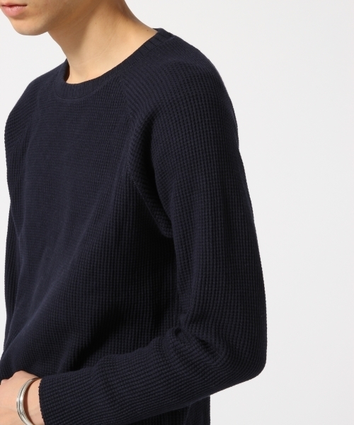 RAGEBLUE（レイジブルー）の「＜トレンドのロング丈＞BIGワッフルクルー/711652（Tシャツ/カットソー・メンズ・グレー/ホワイト/ネイビー・LARGE/MEDIUM）」の11枚目の写真