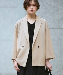 ドライアセテートスラブ 8分袖ジャケット