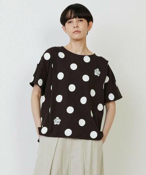 FRAPBOIS PARK(フラボアパーク)の「ボレロT(Tシャツ/カットソー・レディース・ホワイト/カーキ/チャコールグレー・1)」の2枚目の写真