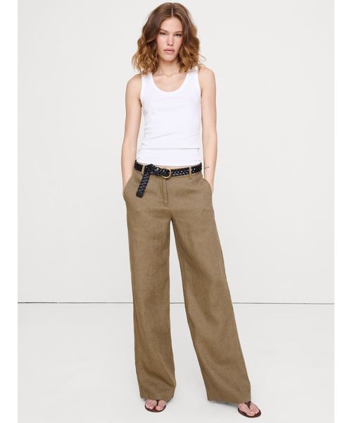 Banana Republic(バナナリパブリック)の「◇エブリデイ ワイドレッグ リネン パンツ(その他パンツ・レディース・ナチュラル/ブラック/ブラウン/ブルー/ブラウン系その他/ブルー系その他・L/M/S/XS)」の3枚目の写真