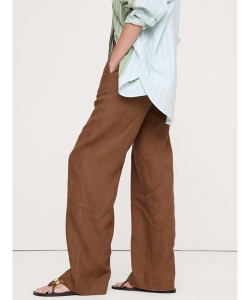 Banana Republic(バナナリパブリック)の「◇エブリデイ ワイドレッグ リネン パンツ(その他パンツ・レディース・ナチュラル/ブラック/ブラウン/ブルー・L/M/S/XS)」の1枚目の写真