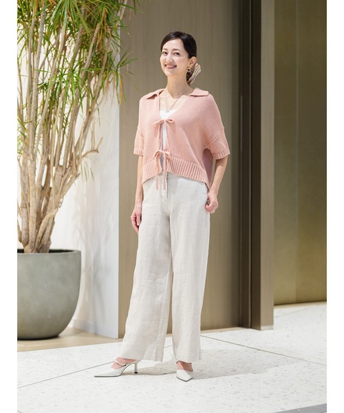 Banana Republic(バナナリパブリック)の「◇エブリデイ ワイドレッグ リネン パンツ(その他パンツ・レディース・ナチュラル/ブラック/ブラウン/ブルー・L/M/S/XS)」の6枚目の写真
