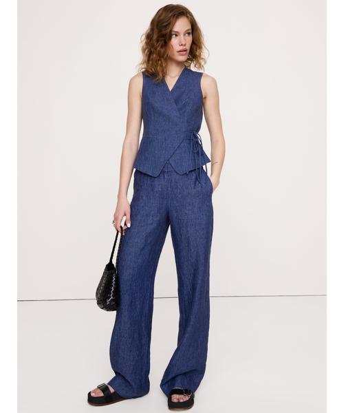 Banana Republic(バナナリパブリック)の「◇エブリデイ ワイドレッグ リネン パンツ(その他パンツ・レディース・ナチュラル/ブラック/ブラウン/ブルー/ブラウン系その他/ブルー系その他・L/M/S/XS)」の10枚目の写真