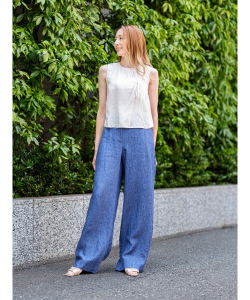 Banana Republic(バナナリパブリック)の「◇エブリデイ ワイドレッグ リネン パンツ(その他パンツ・レディース・ナチュラル/ブラック/ブラウン/ブルー/ブラウン系その他/ブルー系その他・L/M/S/XS)」の12枚目の写真