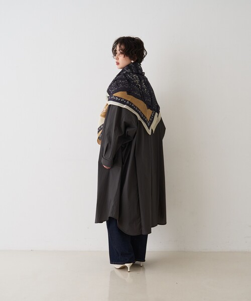 Rouge vif(ルージュヴィフ)の「【manipuri/マニプリ】フラグメントバンダナ コットンシルクストール 120×120 インド製(ストール/ショール・レディース・ブラック・フリー)」の9枚目の写真