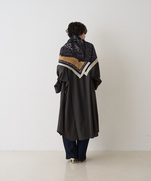 Rouge vif(ルージュヴィフ)の「【manipuri/マニプリ】フラグメントバンダナ コットンシルクストール 120×120 インド製(ストール/ショール・レディース・ブラック・フリー)」の10枚目の写真