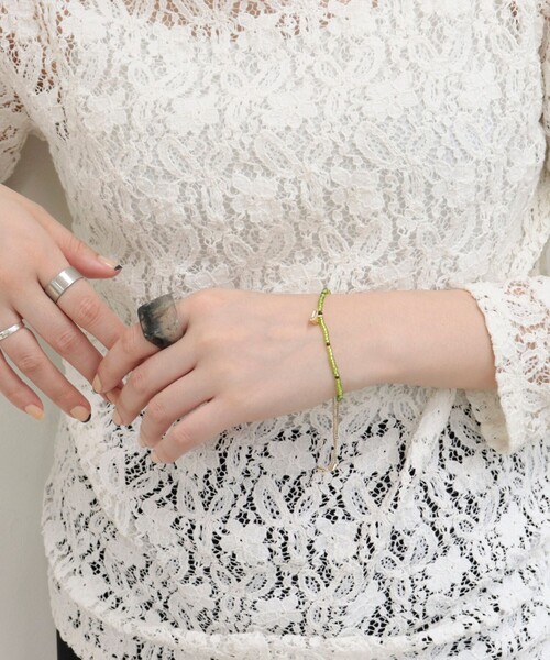 fredy emue（フレディエミュ）の「ビーズ×ハートトップブレス（ブレスレット・レディース・ライトブルー/ブラック/ライトグリーン/ピンク・FREE）」の11枚目の写真