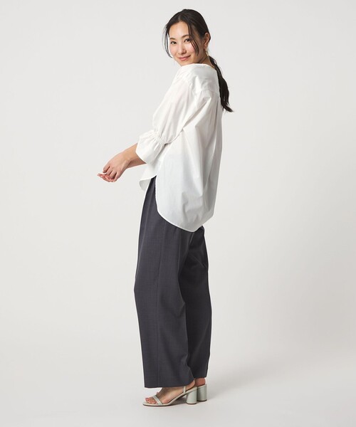 A DAY IN THE LIFE UNITED ARROWS(アデイインザライフユナイテッドアローズ)の「ステッチ キーネック キャンディスリーブブラウス 7分袖<A DAY IN THE LIFE>(シャツ/ブラウス・レディース・オレンジ/ネイビー/オフホワイト/その他2/その他1・FREE)」の8枚目の写真