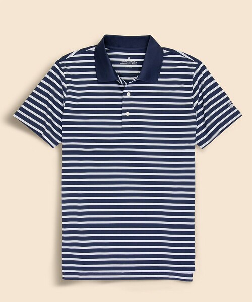 BROOKS BROTHERS（ブルックスブラザーズ）の「Performance Series　ポリエステルブレンド　ストレッチジャージー　BB#1ストライプ　ゴルフポロシャツ（ポロシャツ・メンズ・ネイビー/ホワイト/ブルー・MEDIUM/SMALL/X-LARGE/LARGE）」の2枚目の写真