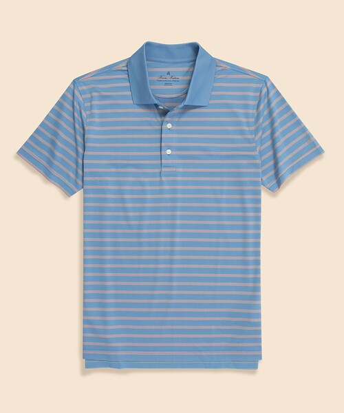 BROOKS BROTHERS（ブルックスブラザーズ）の「Performance Series　ポリエステルブレンド　ストレッチジャージー　BB#1ストライプ　ゴルフポロシャツ（ポロシャツ・メンズ・ネイビー/ホワイト/ブルー・MEDIUM/SMALL/X-LARGE/LARGE）」の3枚目の写真
