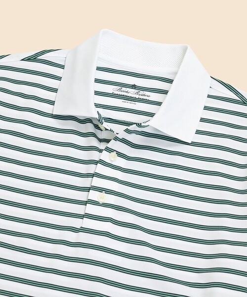 BROOKS BROTHERS（ブルックスブラザーズ）の「Performance Series　ポリエステルブレンド　ストレッチジャージー　BB#1ストライプ　ゴルフポロシャツ（ポロシャツ・メンズ・ネイビー/ホワイト/ブルー・MEDIUM/SMALL/X-LARGE/LARGE）」の4枚目の写真