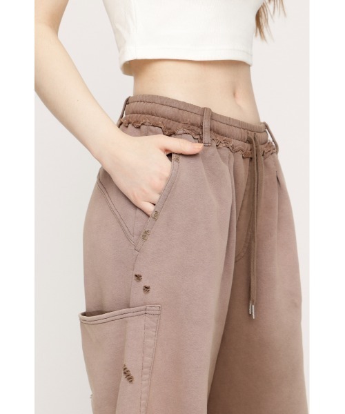 SLY(スライ)の「SW TUCK HALF PT スウェットタックハーフパンツ 春服(スウェットパンツ・レディース・ブラウン・FREE)」の8枚目の写真