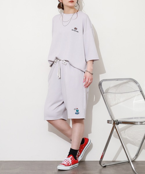 Red Cap Girl(レッドキャプガール)の「RED CAP GIRL ポンチSHORTS(スウェットパンツ・メンズ・グリーン/カーキ/ブラック/ピンク/ブルー/グレー系/ライトグレー・M/L/LL)」の16枚目の写真