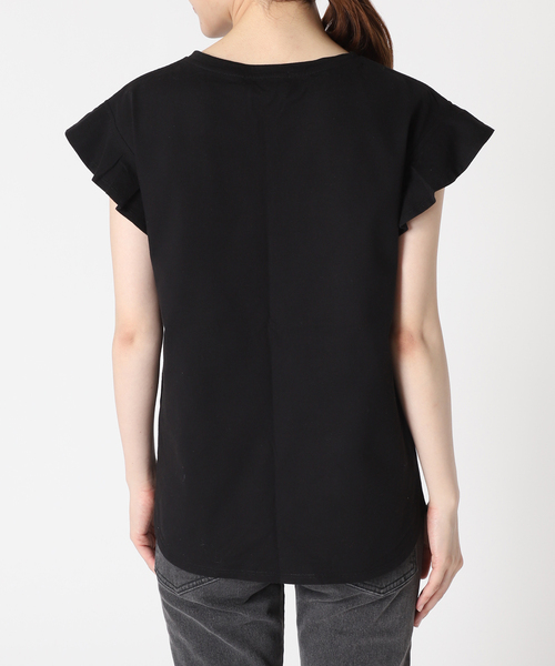JOURNAL STANDARD relume(ジャーナルスタンダード レリューム)の「《WEB限定追加》フリルスリーブTシャツ(Tシャツ/カットソー・レディース・ホワイト/ブラック・FREE)」の18枚目の写真