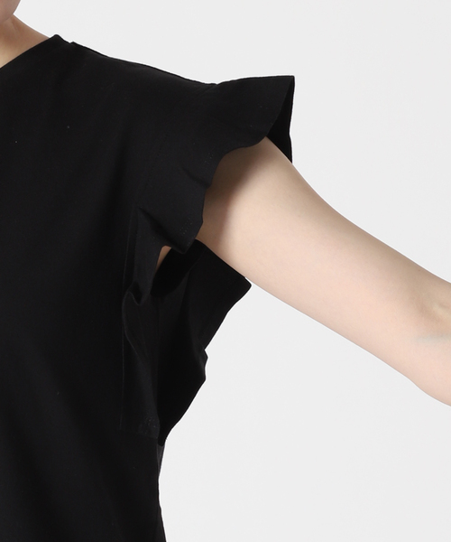 JOURNAL STANDARD relume(ジャーナルスタンダード レリューム)の「《WEB限定追加》フリルスリーブTシャツ(Tシャツ/カットソー・レディース・ホワイト/ブラック・FREE)」の21枚目の写真