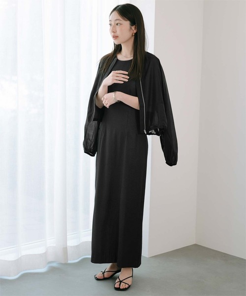UR'S(ユアーズ)の「ウエストシェイプノースリーブワンピース(ワンピース・レディース・ホワイト/スミクロ・L/M/S)」の12枚目の写真