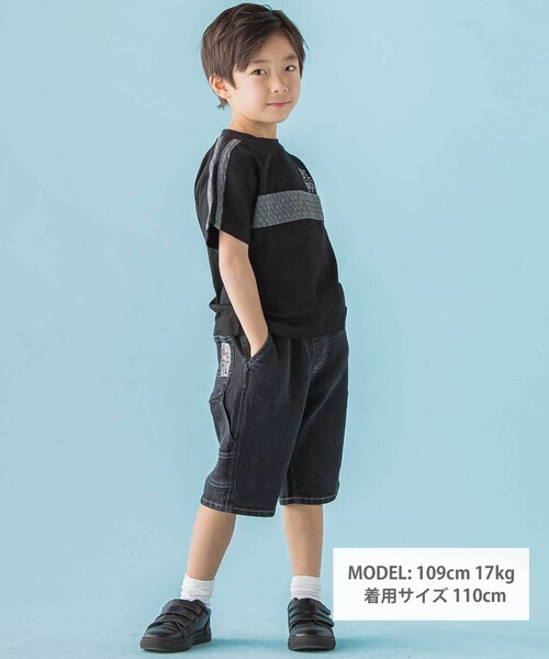BeBe Petits Pois Vert(ベベプチポワヴェール)の「【店舗限定】ストレッチデニムショートパンツ(デニムパンツ・キッズ・ブラック/ネイビー・160cm/150cm/110cm/120cm/130cm/140cm)」の5枚目の写真