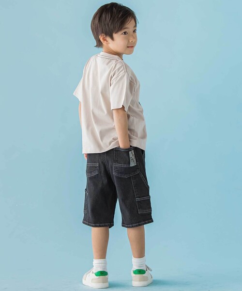 BeBe Petits Pois Vert(ベベプチポワヴェール)の「【店舗限定】ストレッチデニムショートパンツ(デニムパンツ・キッズ・ブラック/ネイビー・160cm/150cm/110cm/120cm/130cm/140cm)」の7枚目の写真