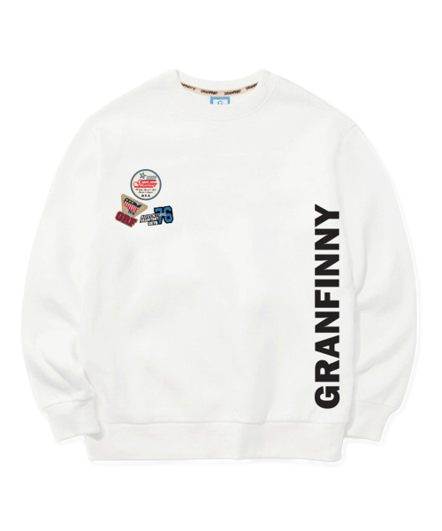 GRANFINNY(グランフィニ)の「スリーワッペン スウェットシャツ GFMT132(Tシャツ/カットソー・レディース・ホワイト/ブラック・XX-LARGE/X-LARGE/MEDIUM/LARGE)」の3枚目の写真