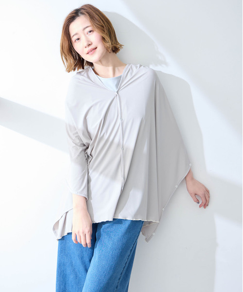 CROSSPLUS ONLINE(クロスプラスオンライン)の「【Wpc.】UVカット接触冷感3wayショール【ポンチョ・ストール・ボレロ】(カーディガン/ボレロ・レディース・ブラック/グレー/オフホワイト・フリー)」の15枚目の写真