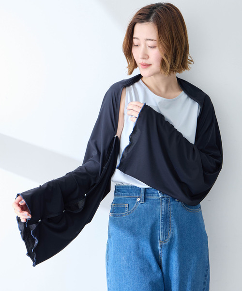CROSSPLUS ONLINE(クロスプラスオンライン)の「【Wpc.】UVカット接触冷感3wayショール【ポンチョ・ストール・ボレロ】(カーディガン/ボレロ・レディース・ブラック/グレー/オフホワイト・フリー)」の17枚目の写真