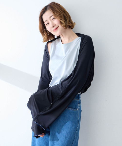 CROSSPLUS ONLINE(クロスプラスオンライン)の「【Wpc.】UVカット接触冷感3wayショール【ポンチョ・ストール・ボレロ】(カーディガン/ボレロ・レディース・ブラック/グレー/オフホワイト・フリー)」の19枚目の写真