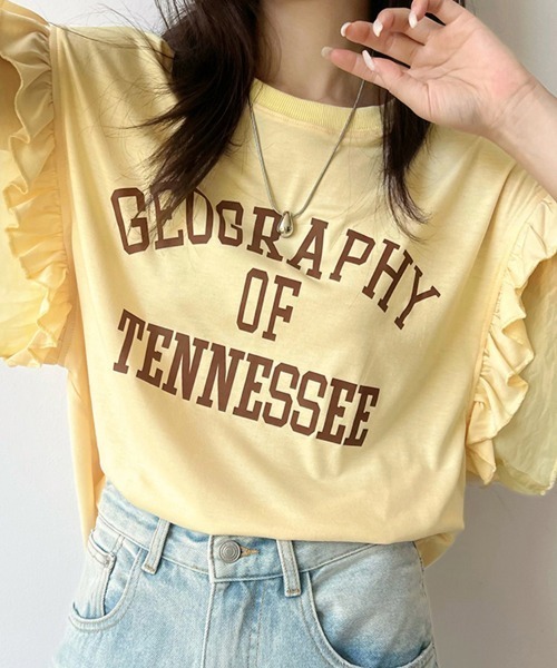 ReRe(リリ)の「フリルスリーブロゴプリントTシャツ(Tシャツ/カットソー・レディース・ホワイト/イエロー/アッシュグレー・X-LARGE/LARGE/MEDIUM)」の17枚目の写真