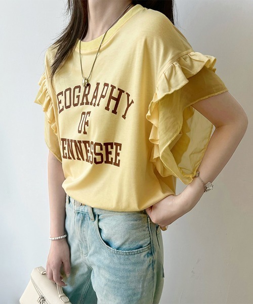 ReRe(リリ)の「フリルスリーブロゴプリントTシャツ(Tシャツ/カットソー・レディース・ホワイト/イエロー/アッシュグレー・X-LARGE/LARGE/MEDIUM)」の18枚目の写真
