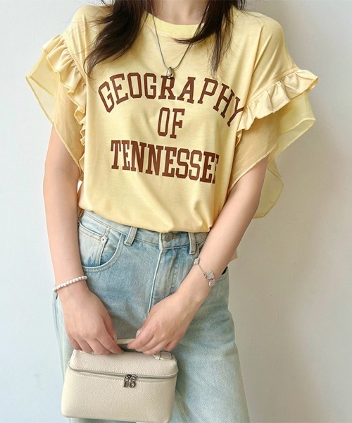 ReRe(リリ)の「フリルスリーブロゴプリントTシャツ(Tシャツ/カットソー・レディース・ホワイト/イエロー/アッシュグレー・X-LARGE/LARGE/MEDIUM)」の20枚目の写真