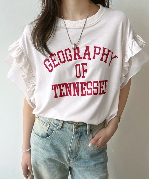 ReRe(リリ)の「フリルスリーブロゴプリントTシャツ(Tシャツ/カットソー・レディース・ホワイト/イエロー/アッシュグレー・X-LARGE/LARGE/MEDIUM)」の14枚目の写真