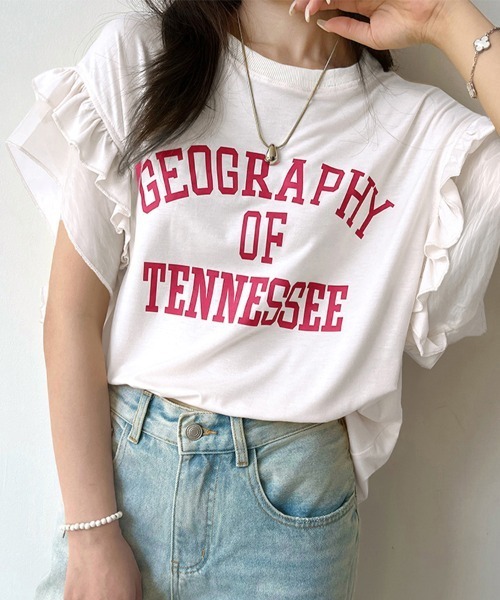 ReRe(リリ)の「フリルスリーブロゴプリントTシャツ(Tシャツ/カットソー・レディース・ホワイト/イエロー/アッシュグレー・X-LARGE/LARGE/MEDIUM)」の15枚目の写真