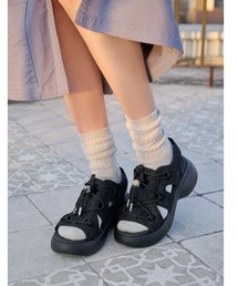 ABC-MART（エービーシーマート）の「ABC SELECT エービーシーセレクト CL VL CODE SANDAL 6 ボリュームコードサンダル 6 W2067 BLACK LACE（サンダル）」
