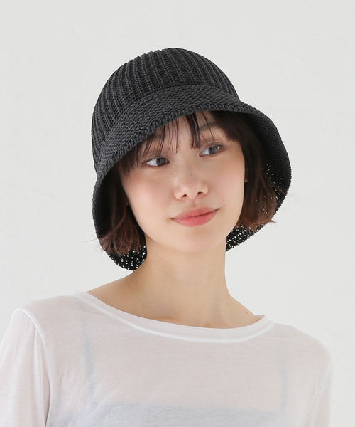 IENA(イエナ)の「KIJIMA TAKAYUKI/キジマ タカユキ POLY WASHI KNIT METRO HA ハット WKNY261109(ハット・レディース・ブラック/アイボリー・FREE)」の12枚目の写真
