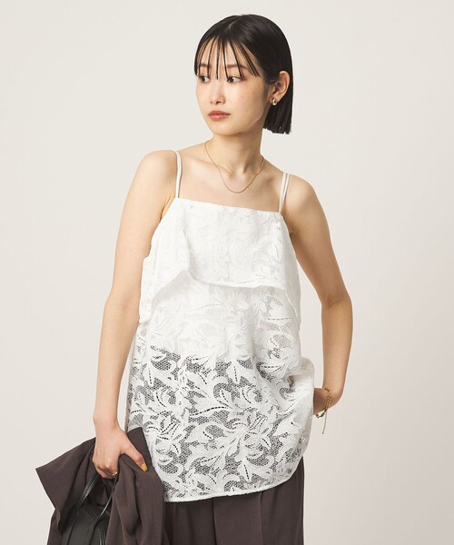 green label relaxing(グリーンレーベルリラクシング)の「レース キャミソール(キャミソール・レディース・ホワイト/ブラック・FREE)」の14枚目の写真