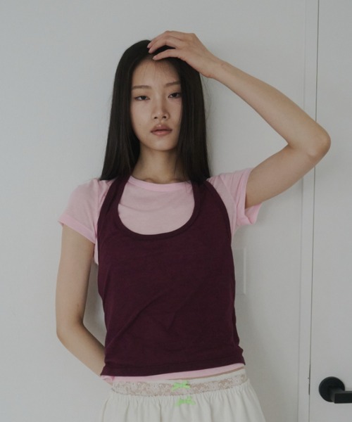 FEKETE(フェケテ)の「sheer tee / シアーTシャツ(Tシャツ/カットソー・レディース・ライトブルー/ピンク/プラム・MEDIUM/SMALL/LARGE)」の19枚目の写真