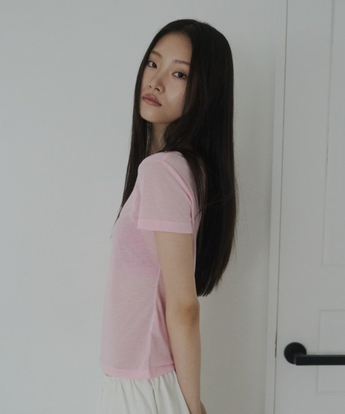 FEKETE(フェケテ)の「sheer tee / シアーTシャツ(Tシャツ/カットソー・レディース・ライトブルー/ピンク/プラム・MEDIUM/SMALL/LARGE)」の13枚目の写真